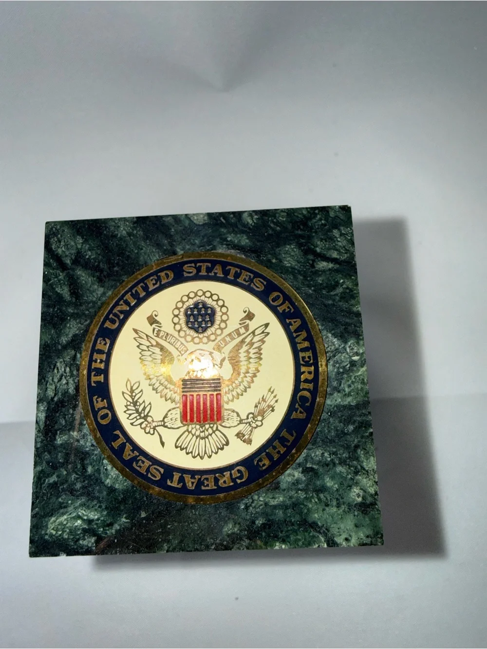 Collectible New York Times Men Walk On Moon Memory Marble Paperweight